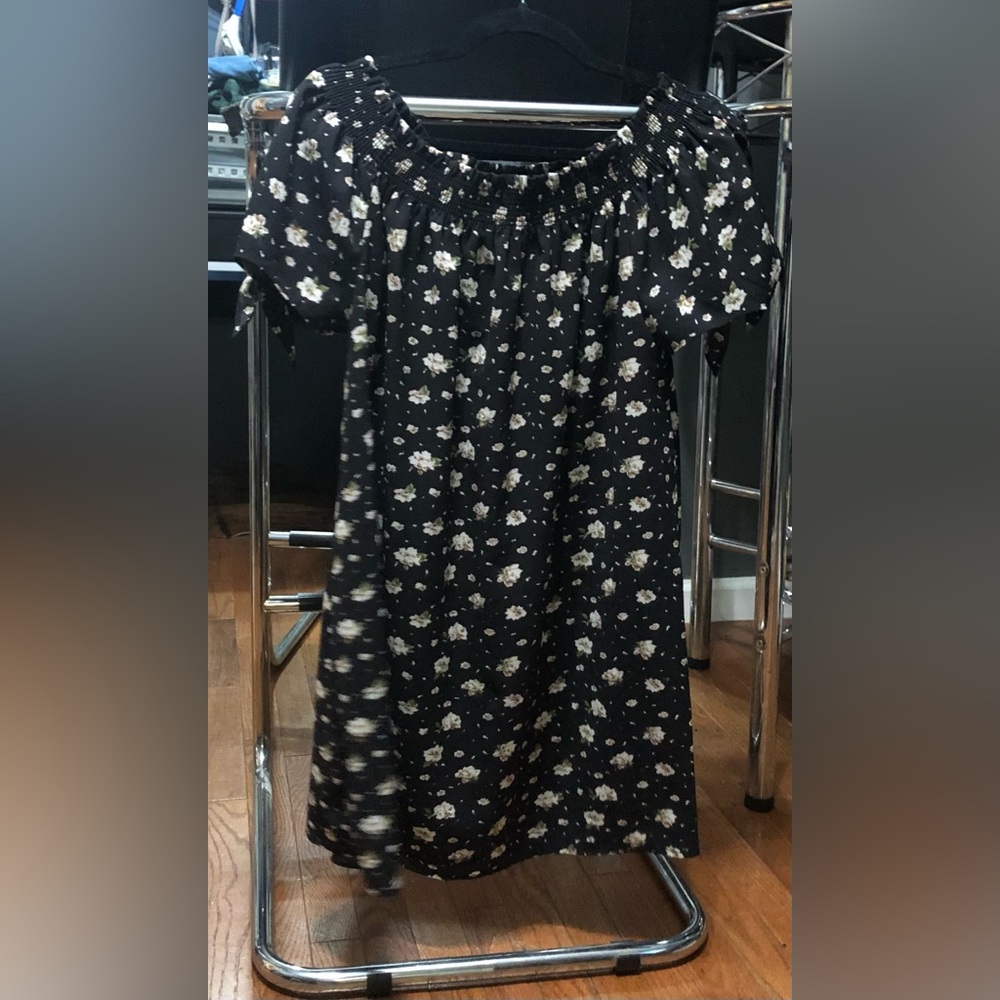 Floral off the shoulder babydoll dress